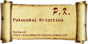 Patocskai Krisztina névjegykártya